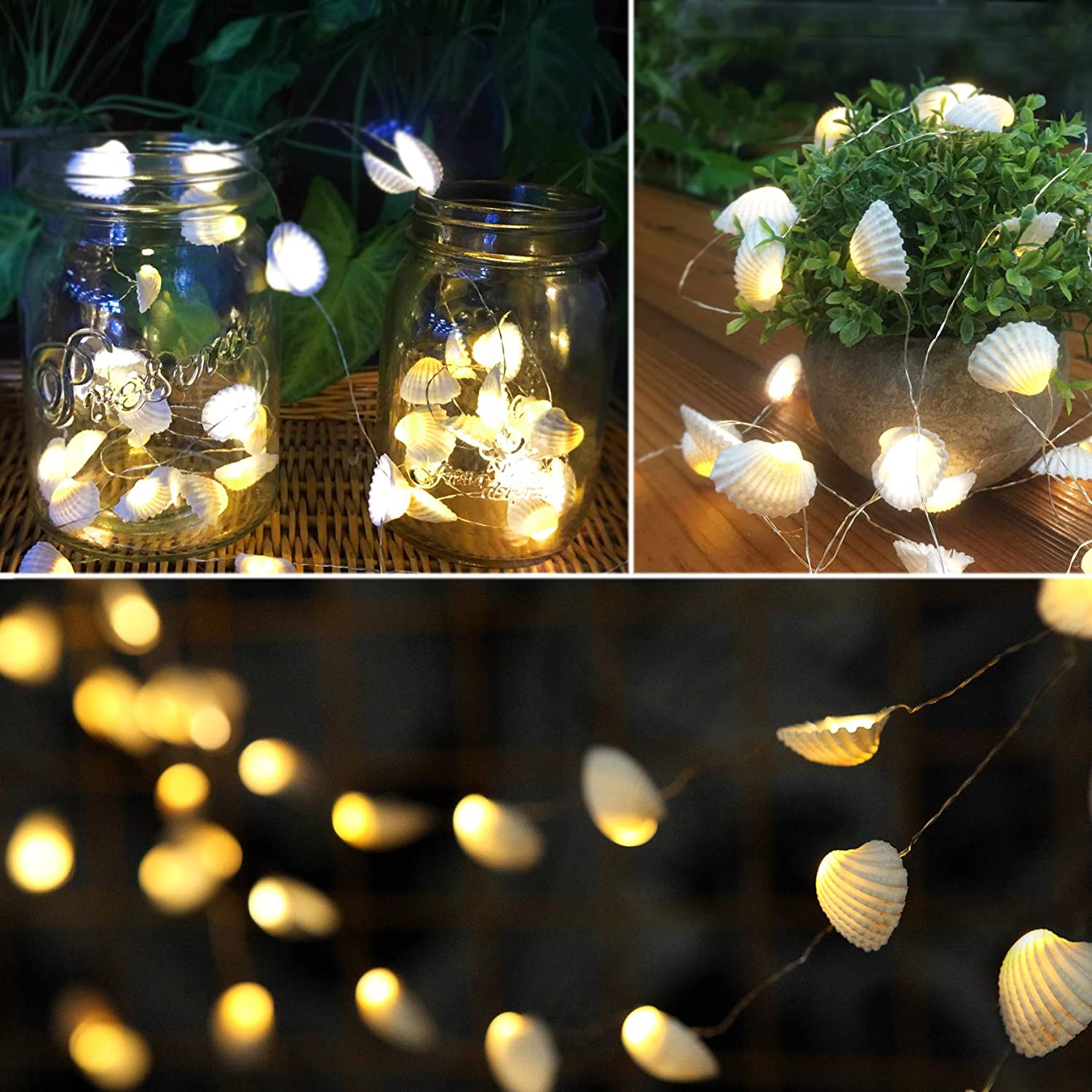 Cute String Lights For You-Natural Seashell. Conch. Honeybee. Pineapple.Flamingo