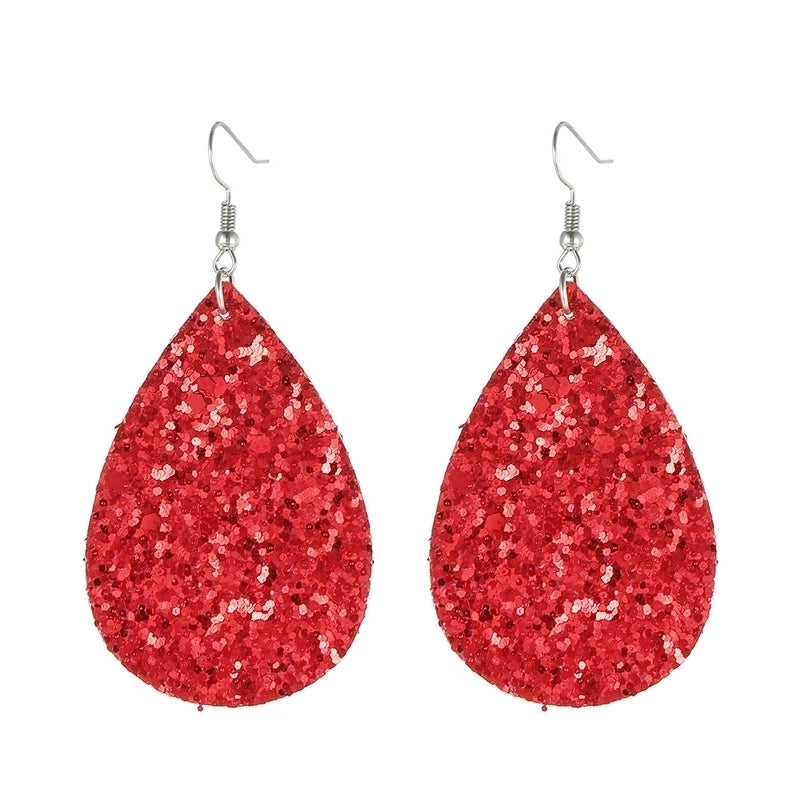 Fashion Water Droplets Pu Leather Handmade Women's Drop Earrings 1 Pair