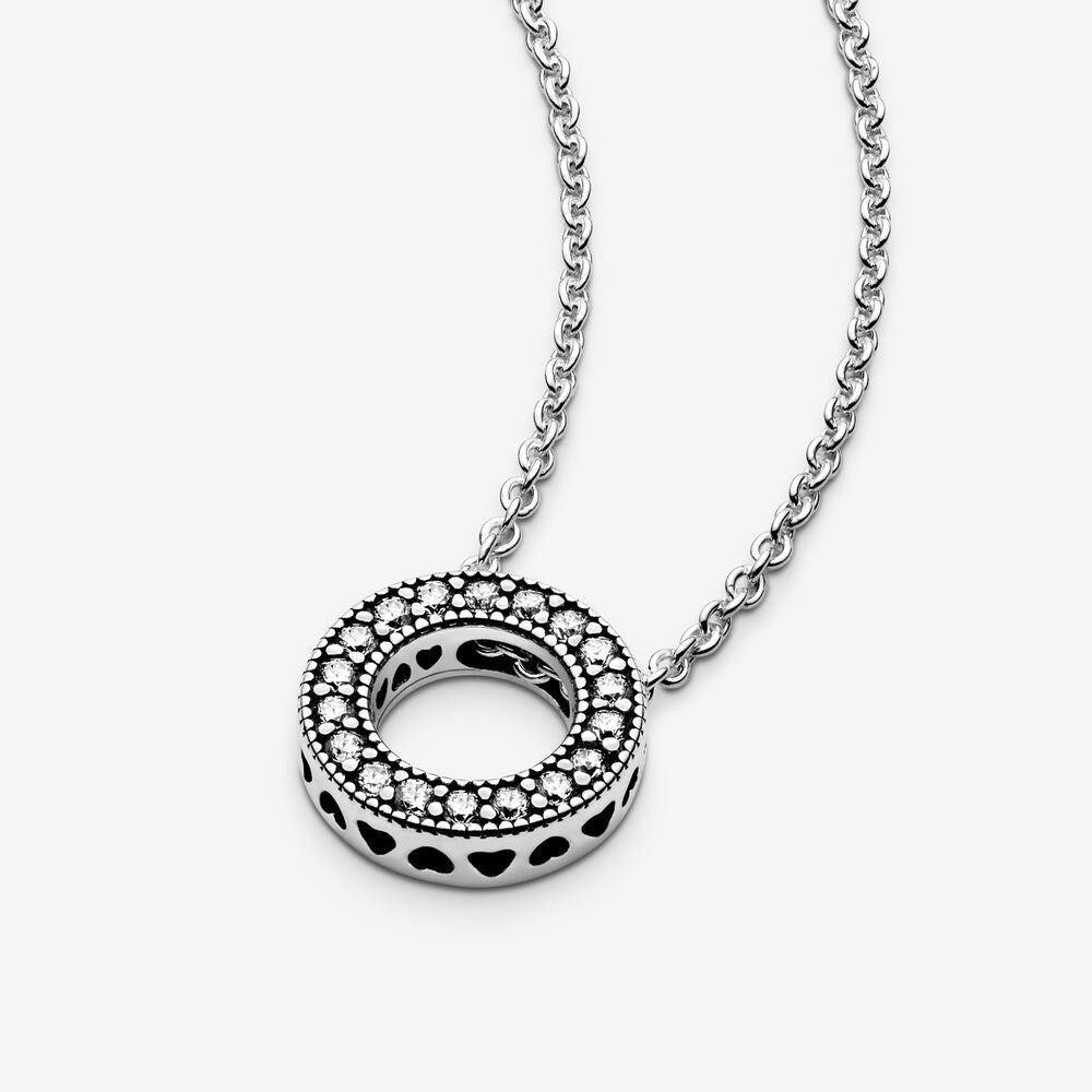 Pandora Logo Pavé Circle Collier Necklace