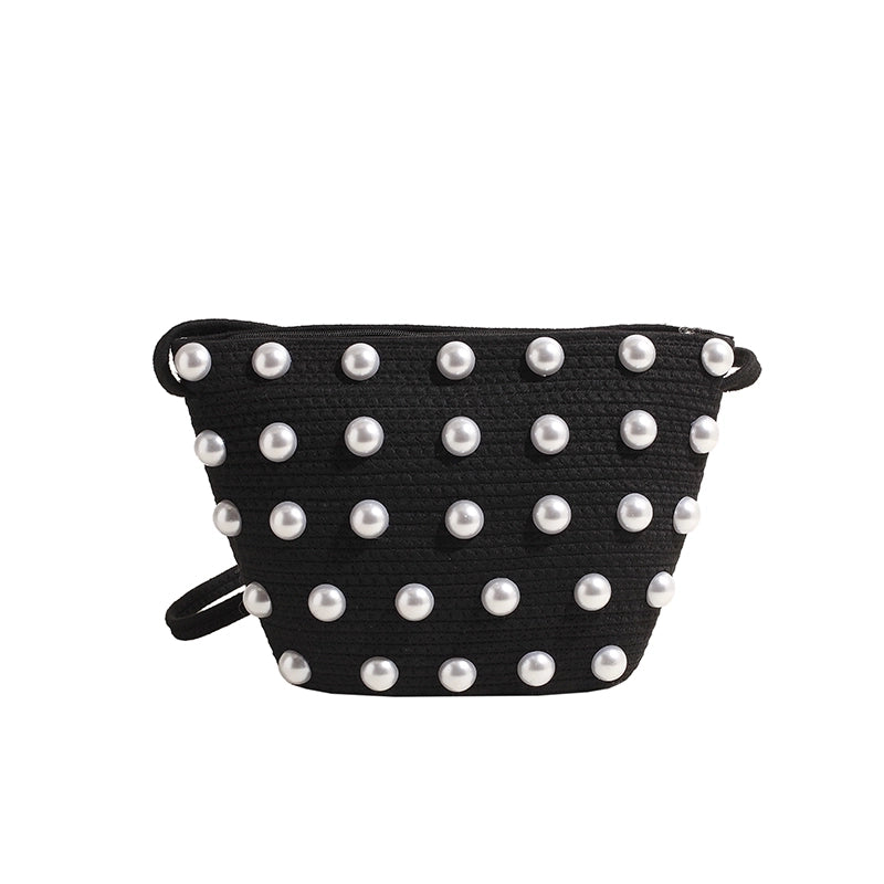 Women's Straw Solid Color Elegant Zipper Crossbody Bag