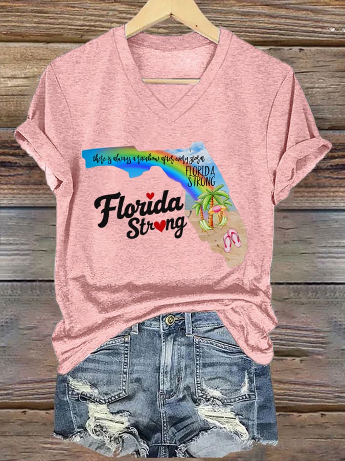 Women's Helene Hurricane florida  Strong Print Casual T-Shirt