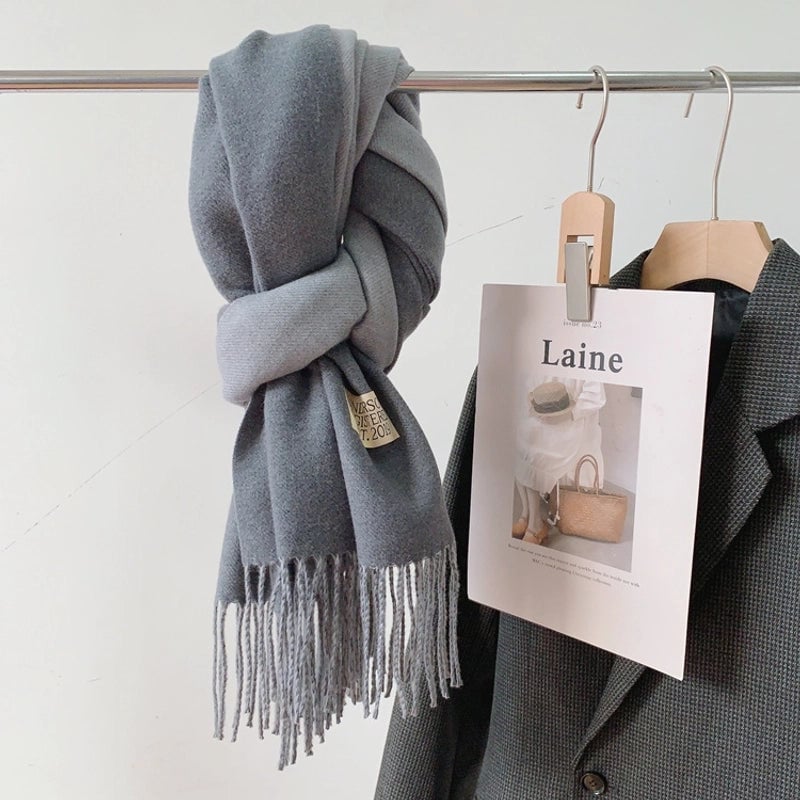 Ruibei Dandelion Cashmere Scarf Winter Thickened  Versatile Women's Warm Gift Double-sided Scarf