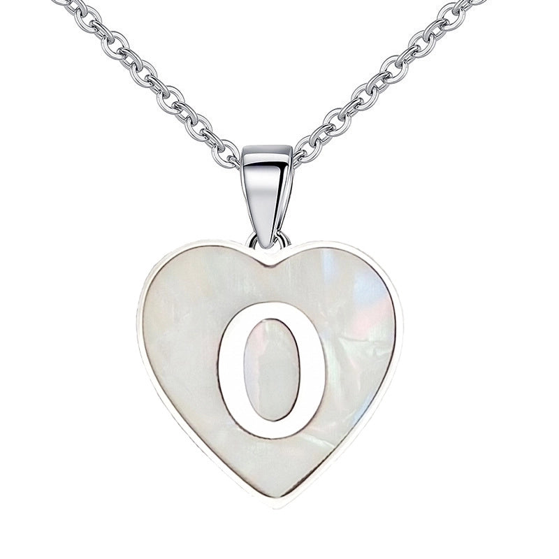 Cute Sweet Letter Titanium Steel Plating Inlay Shell Pendant Necklace