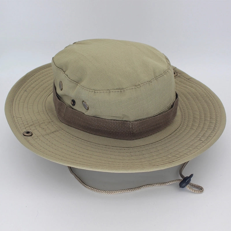Adults Casual Solid Color Camouflage Flat Eaves Bucket Hat