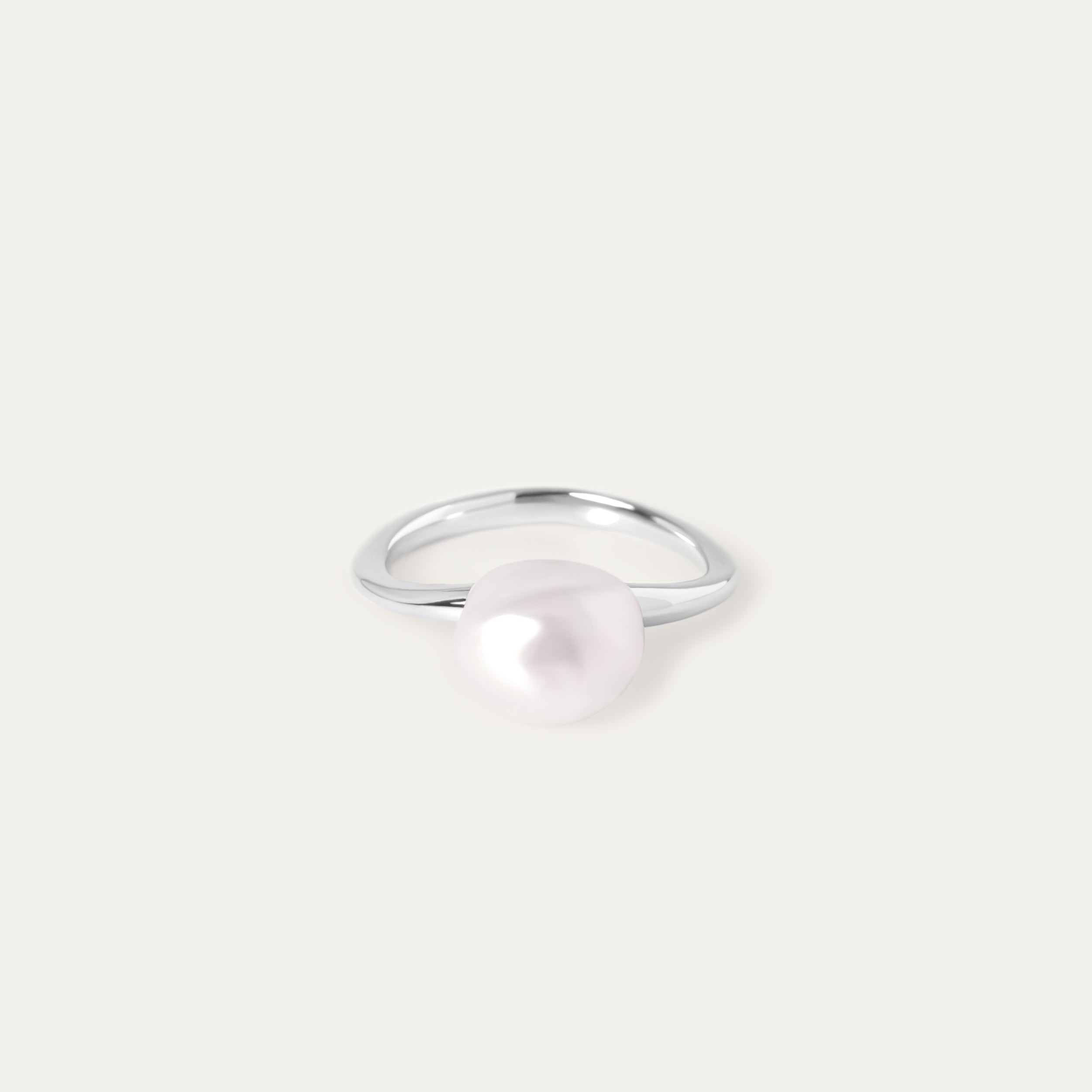 Tali Pearl Ring (925 Sterling Silver. Size 6)