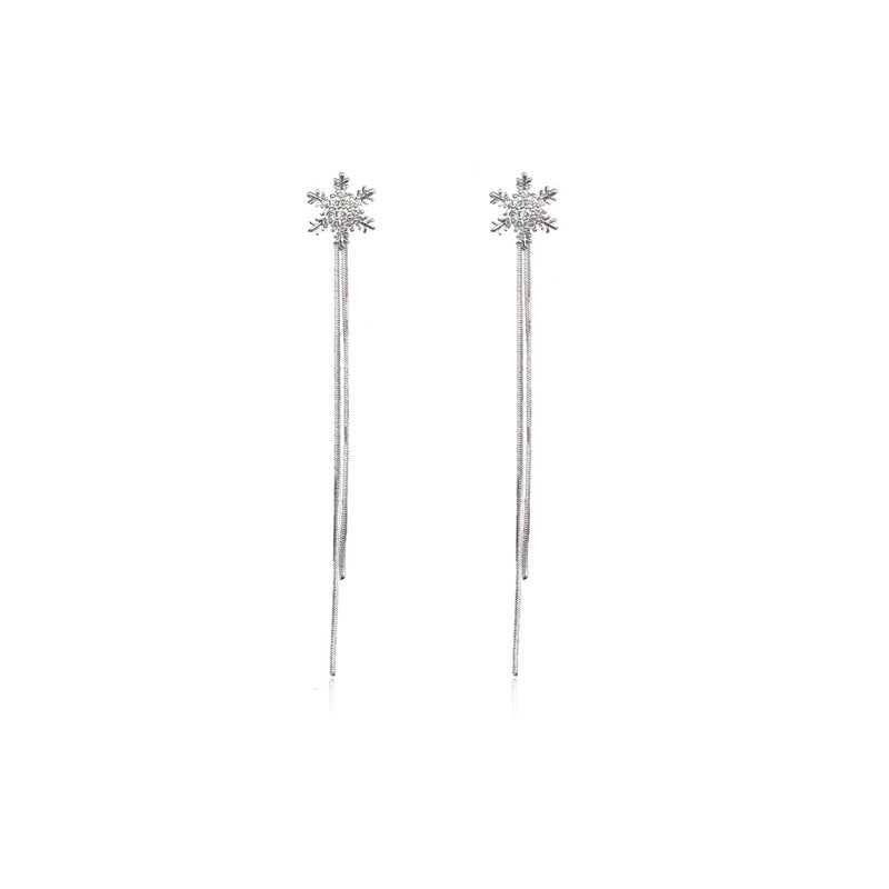 Fashion Snowflake Alloy Rhinestones Women's Drop Earrings 1 Pair