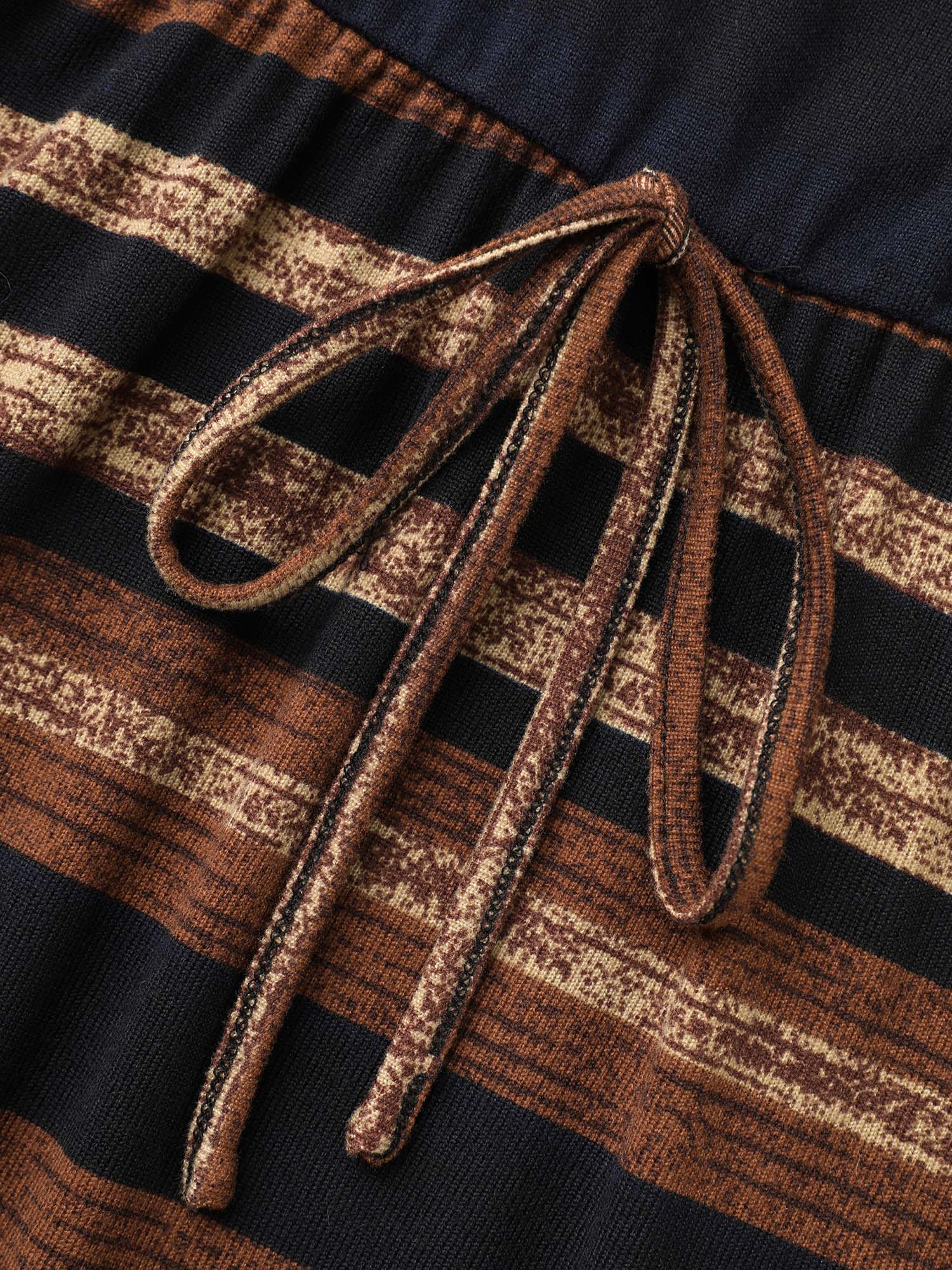 Striped Elastic Waist Tie Knot Dress