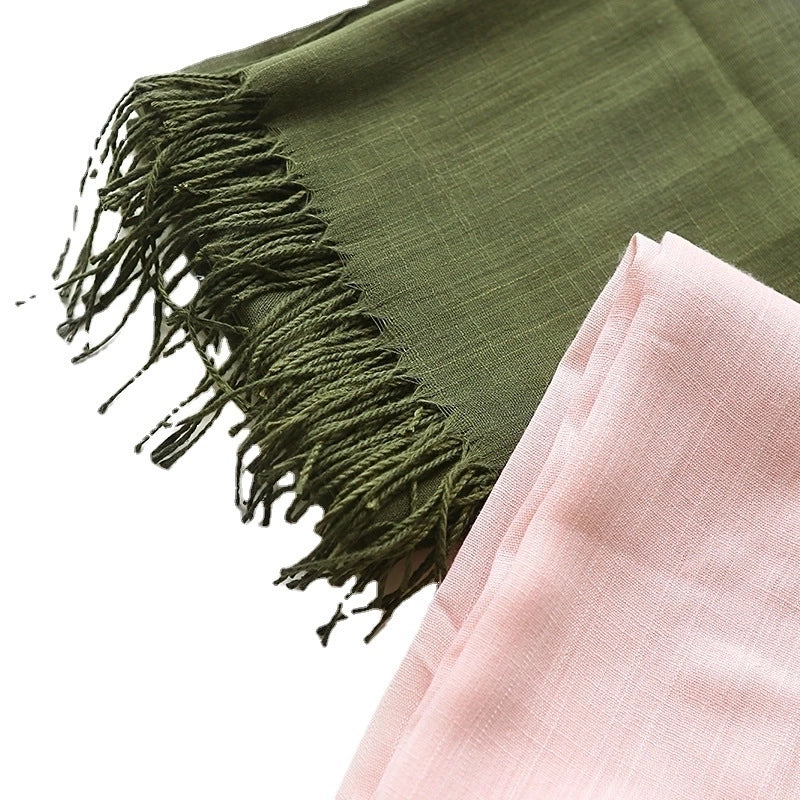 Unisex Minimalist Solid Color Polyester Scarf