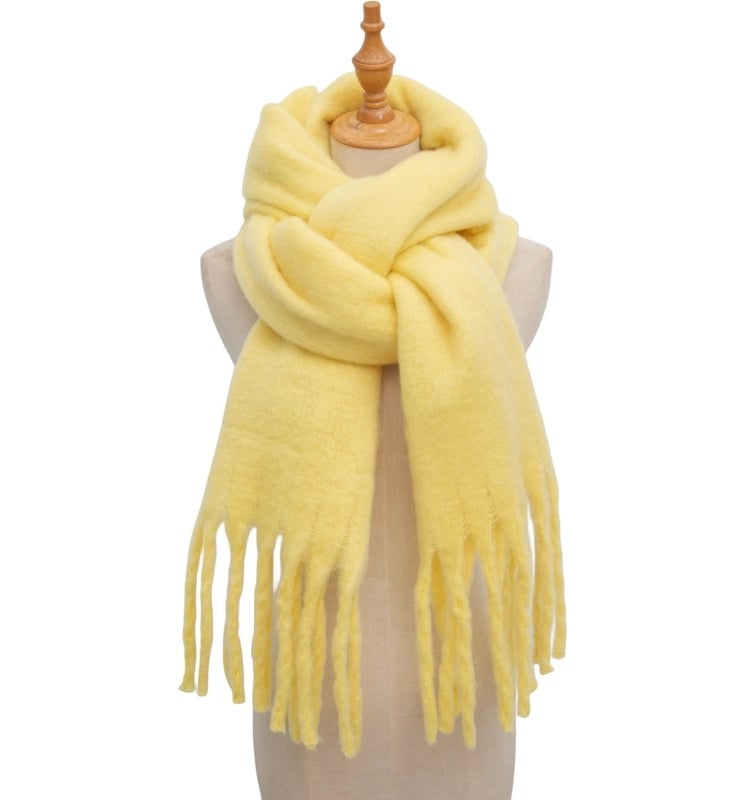 Women's Minimalist Solid Color Polyester Scarf