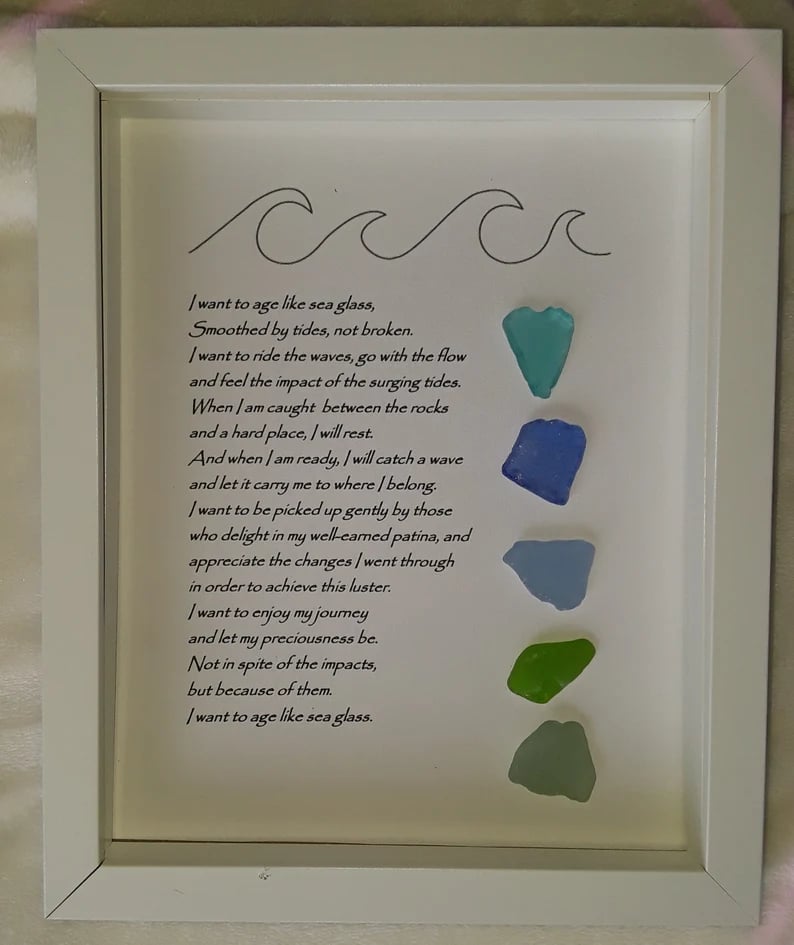 ❤️Handmade Large Sea Glass Poem