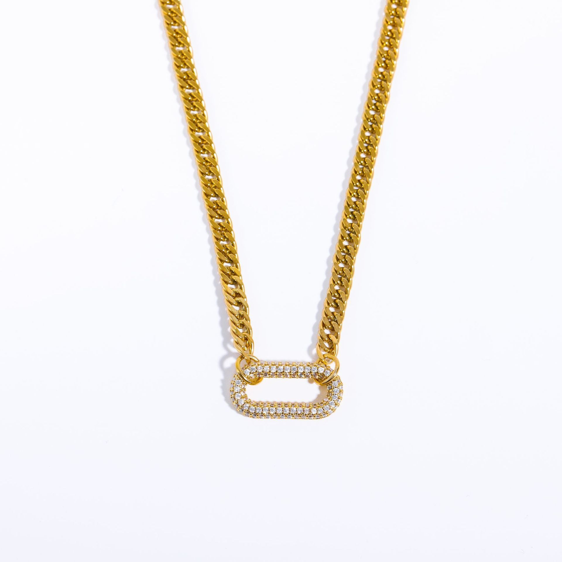 Vintage Stripe Quadrilateral Geometric Titanium Steel Electroplating Necklaces