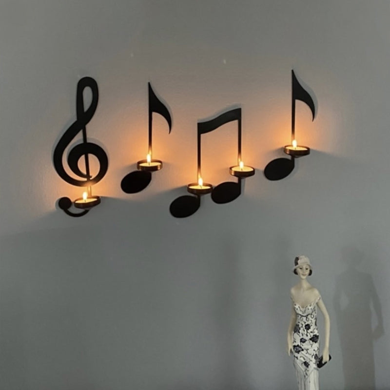 Black Music Note Wall Sconce