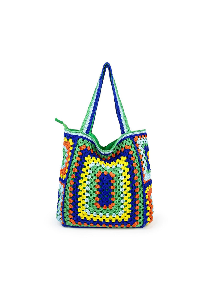 Women Summer Ethnic Knitted Shoulder Bag