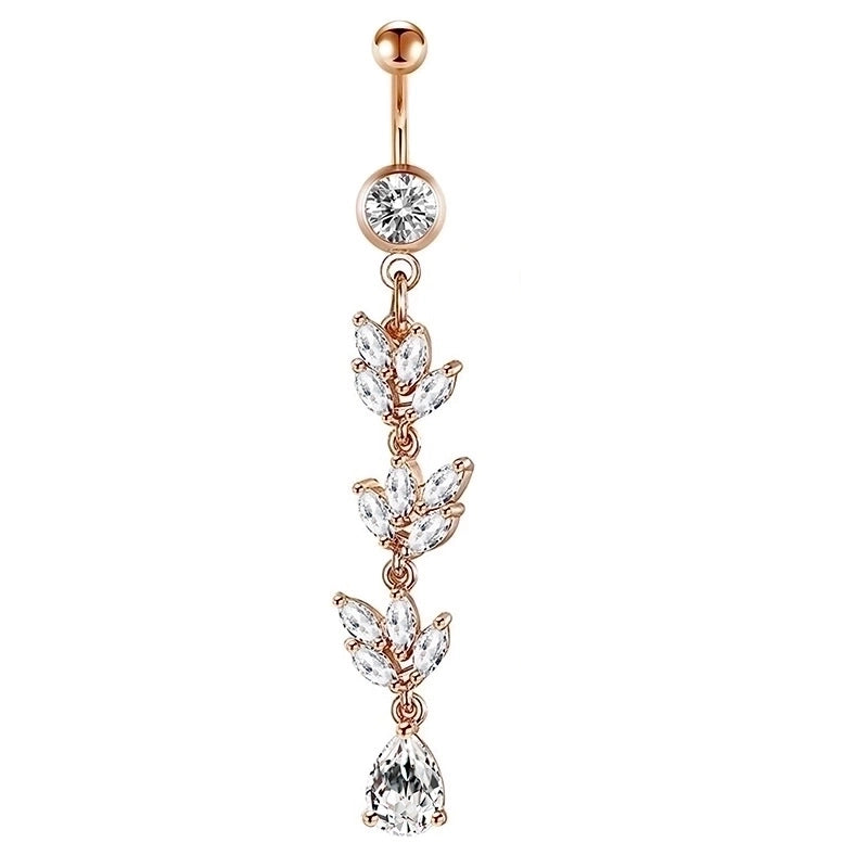 Minimalist Heart Shape Bow Knot Stainless Steel Plating Zircon Belly Ring 1 Piece