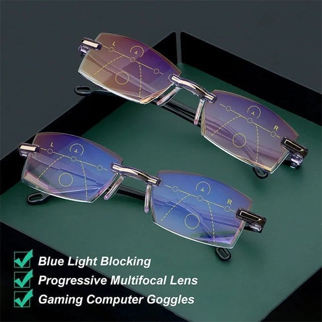 🔥HOT SALE 🔥 Sapphire High Hardness Anti-blue Progressive Far And Near Dual-Use Reading Glasses 🔥Buy 2 get Extra 10% OFF