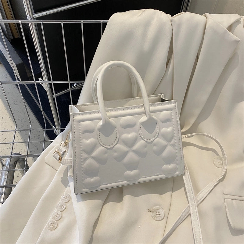 Women's All Seasons Pu Leather Four Leaf Clover Solid Color Elegant Square Zipper Handbag
