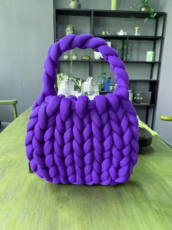 New Thick Ice Island Thread Woven Bag Diy Hand-woven Bag Filling Core Yarn Shoulder Bag