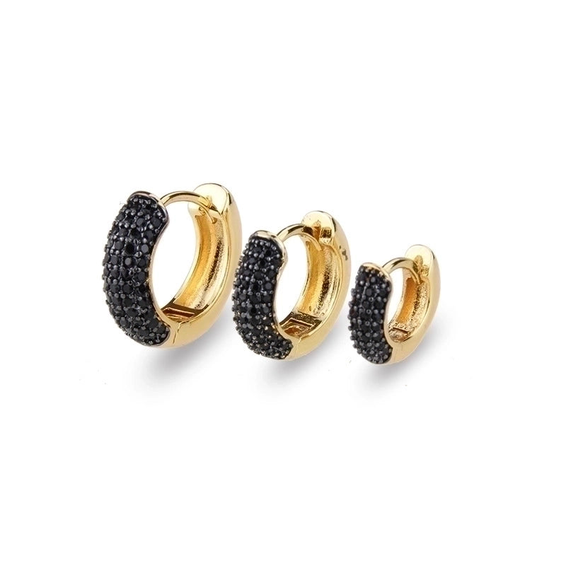 Minimalist Circle Copper Zircon 18K Gold Plated Earrings