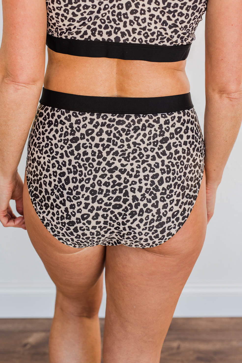 Sandy Shores Leopard Print Swim Bottoms- Light Taupe