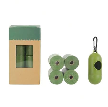 Pet 4 rolls of poop bag with 1pc dispenser