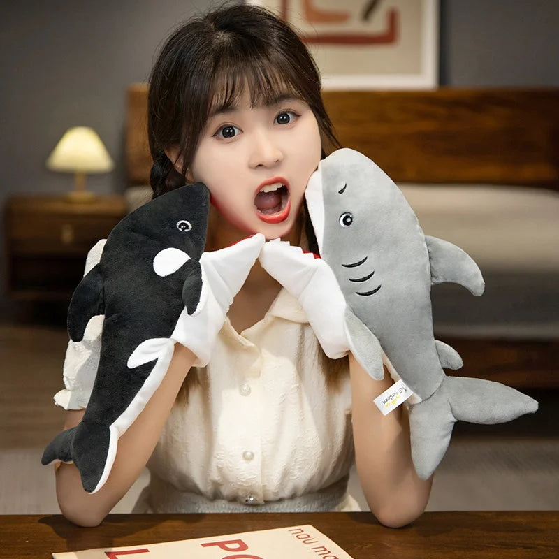 Stuffed Plush Animals Toys Hand Finger Story Puppet Kawaii Dolls Educational Toys Octopus Penguin Clown Fish Birthday Gift