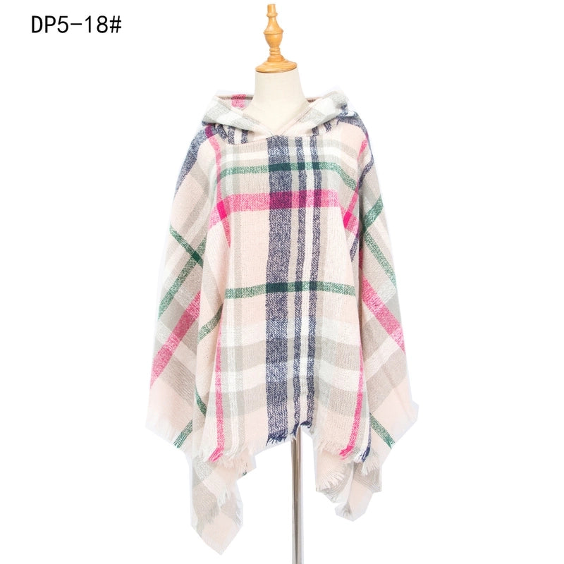 Women's Streetwear Plaid Polyester Tassel Shawl