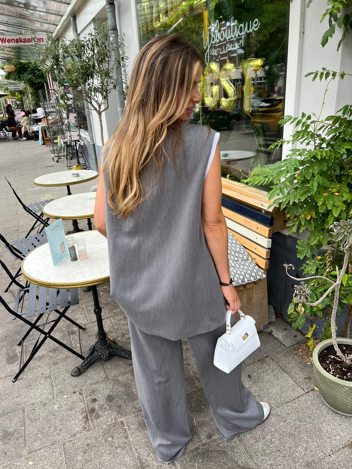 Anna Gilet Suit Grey