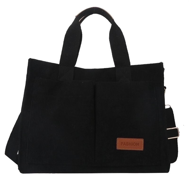 Women's Large Corduroy Solid Color Elegant Square Magnetic Buckle Handbag Tote Bag Crossbody Bag