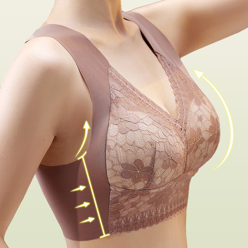 💕Women’s Breathable Soft Wire-Free Seamless Push-Up Lace Bra✨