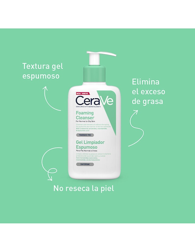 Limpiador de facial gel limpiador espumoso Cerave para acné