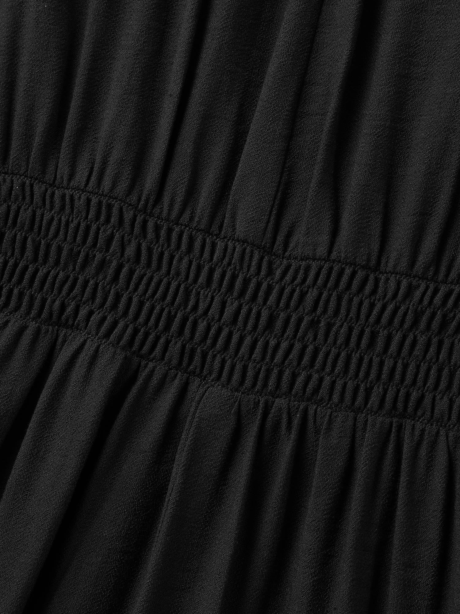 Pleated Cinched Waist Solid Midi Dress