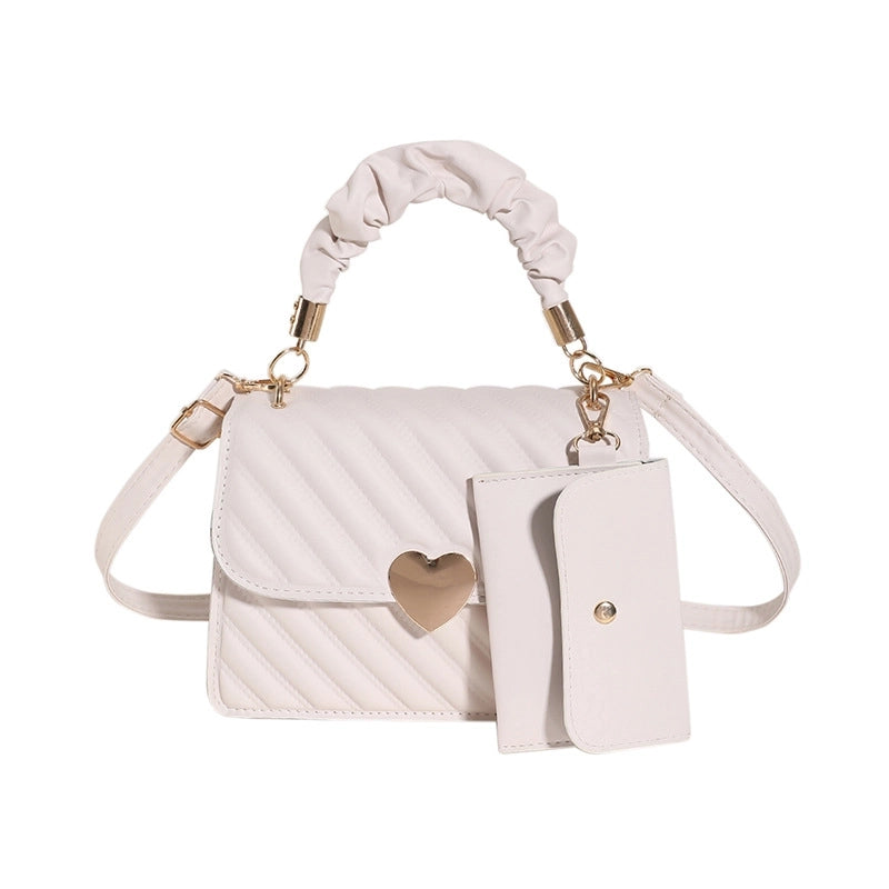 Women's Medium Pu Leather Solid Color Streetwear Magnetic Buckle Crossbody Bag
