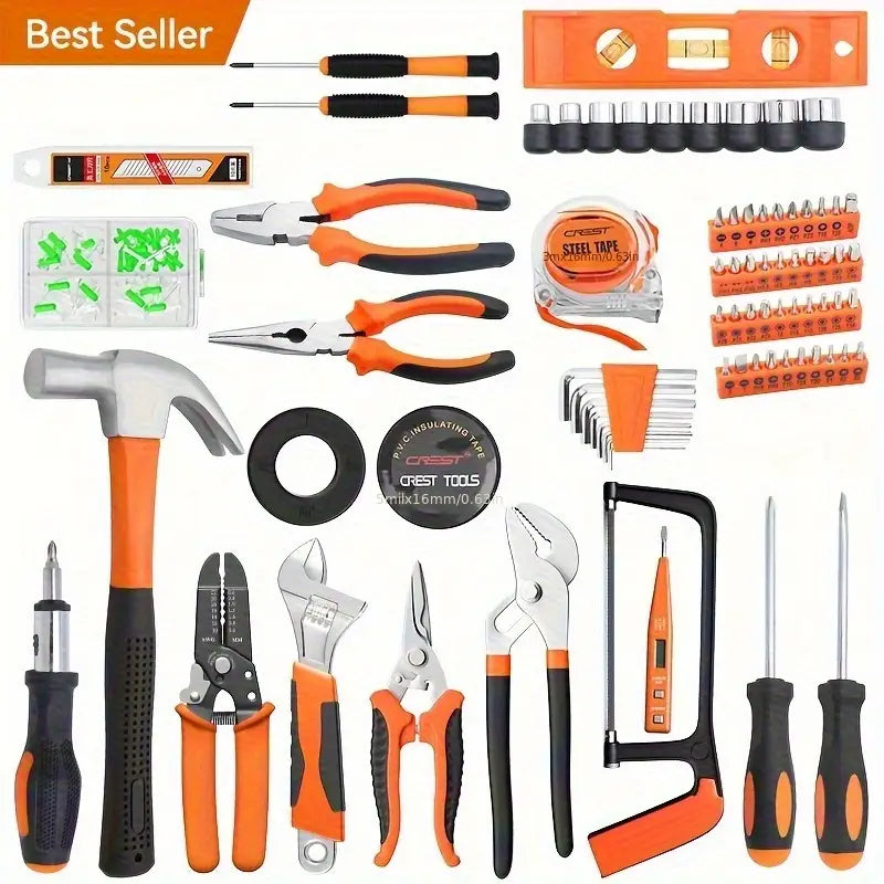 138-PIECE HOME REPAIR TOOL SET WITH PLASTIC TOOLBOX