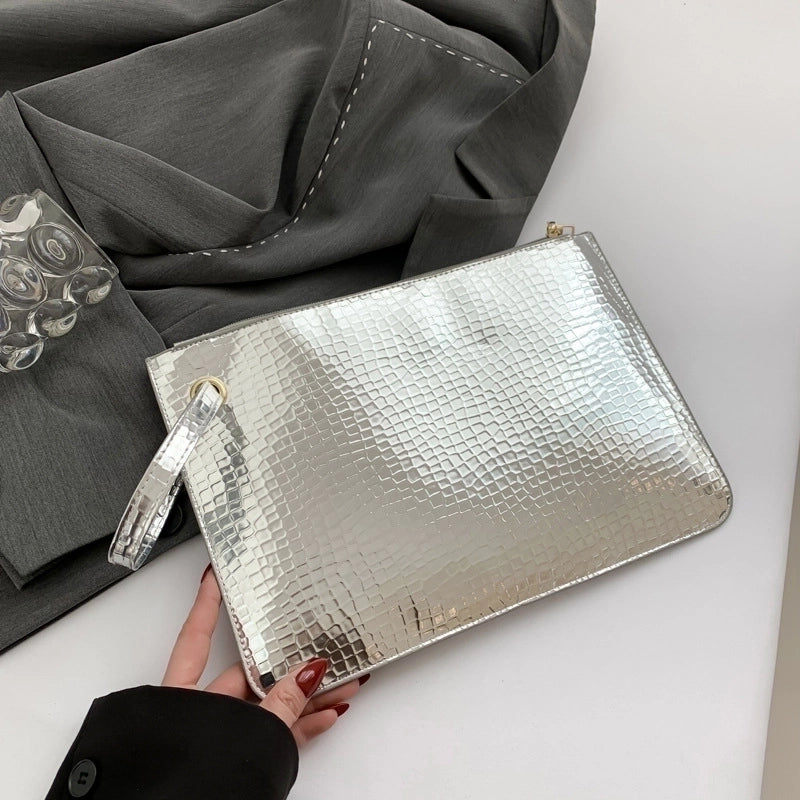 Women's Small Pu Leather Solid Color Vintage Style Classic Style Zipper Clutch Bag