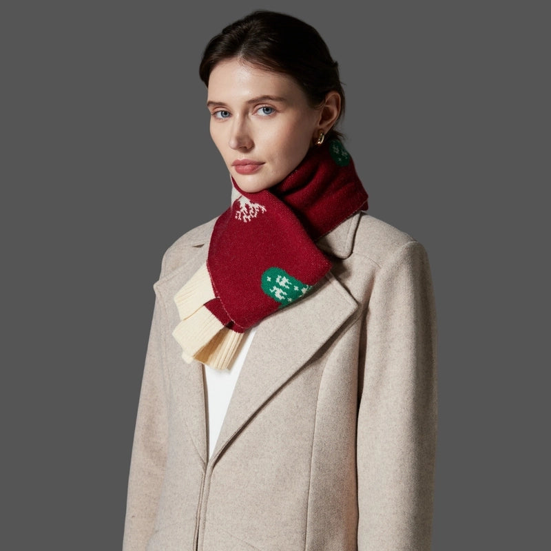 Women's Casual Sweet Snowflake Elk Imitation Cashmere Scarf