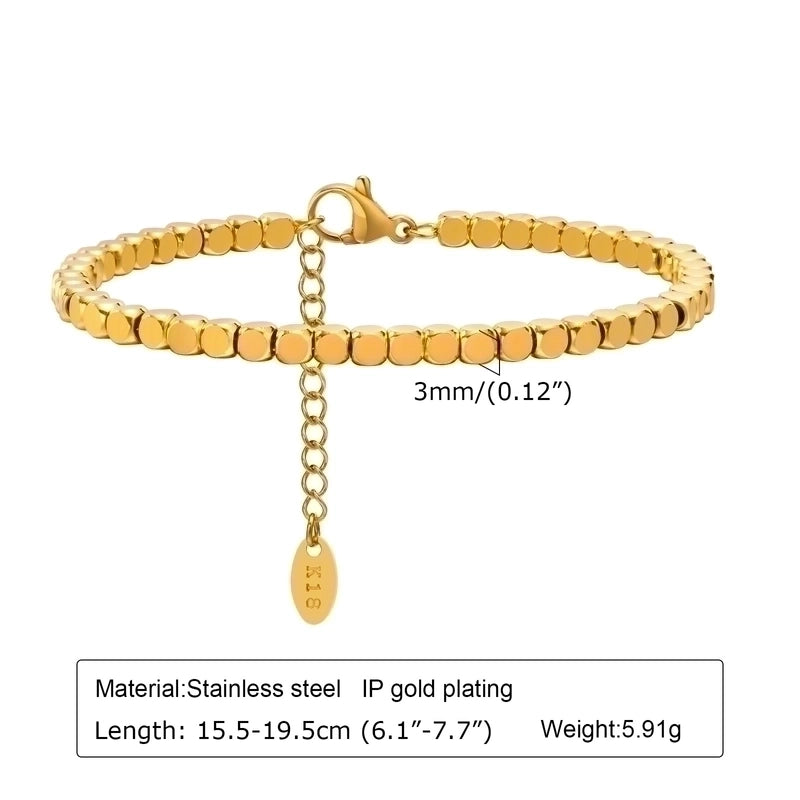 IG Style Casual Minimalist Geometric 201 Stainless Steel 18K Gold Plated Bracelets In Bulk