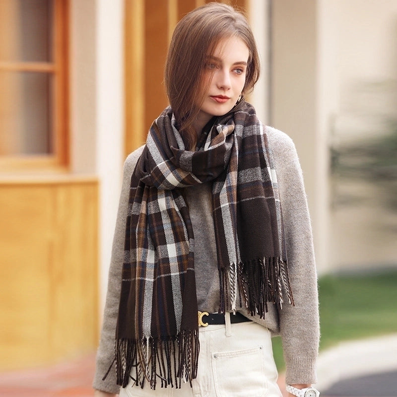 Women's Casual Elegant Streetwear Plaid Imitation Cashmere Scarf
