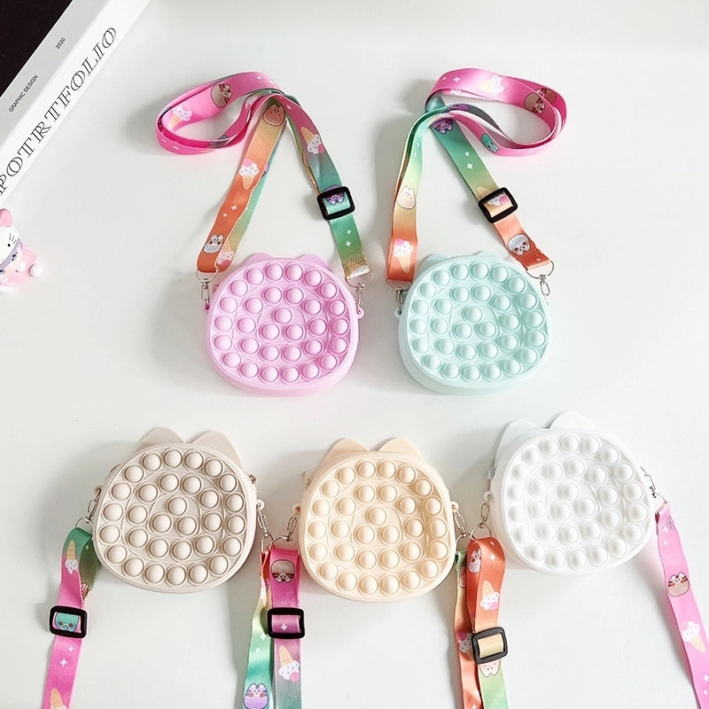 Unisex Silica Gel Animal Sweet Round Zipper Coin Purse
