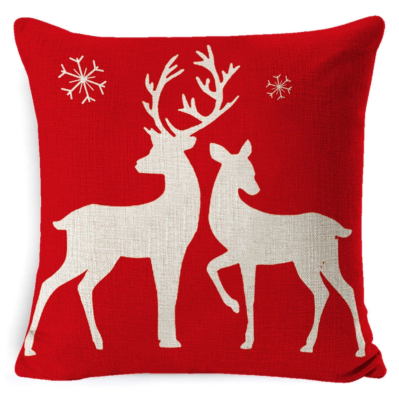 Retro Christmas Tree Santa Claus Christmas Socks Linen Pillow Cases