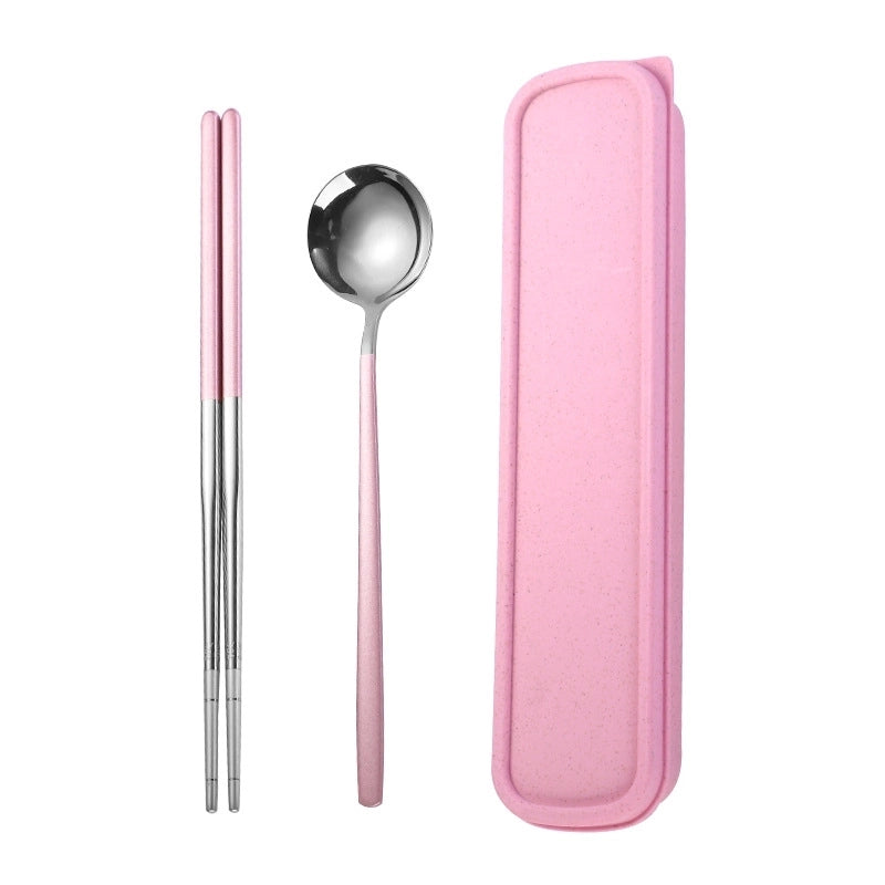 Fashion Solid Color Stainless Steel Tableware 1 Set