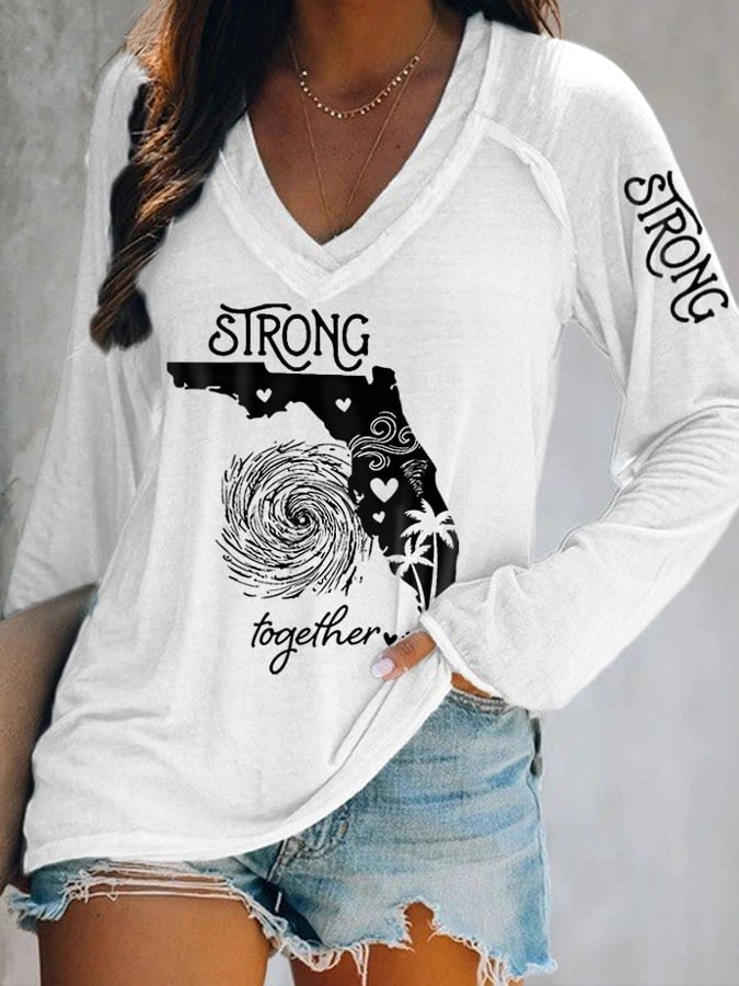 Women's Hurricane Helene 2024 Strong Together Long-Sleeve Top