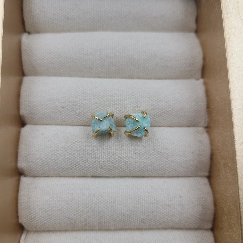 2 Pieces Minimalist Geometric Plating Crystal Ear Studs