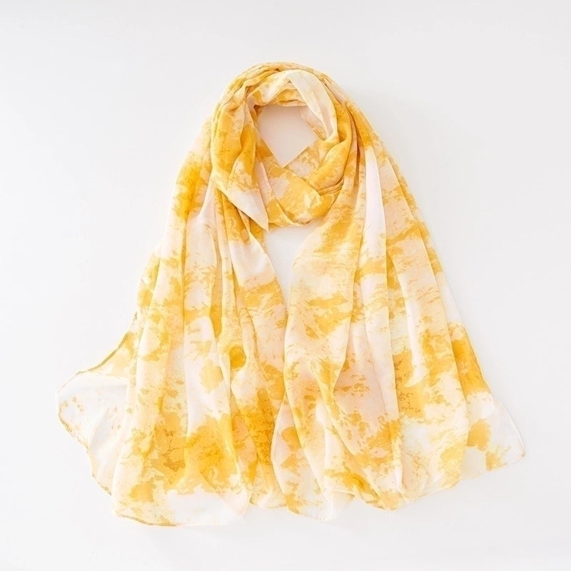 Adults Minimalist Tie Dye Chiffon Printing Dyeing Scarf