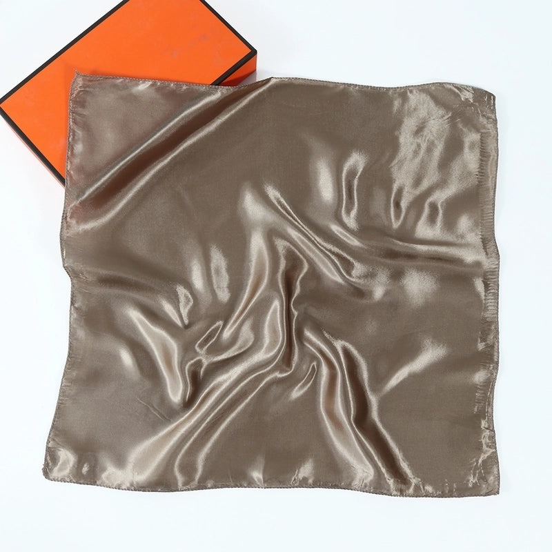 Women's Minimalist Solid Color Polyester Silk Scarf