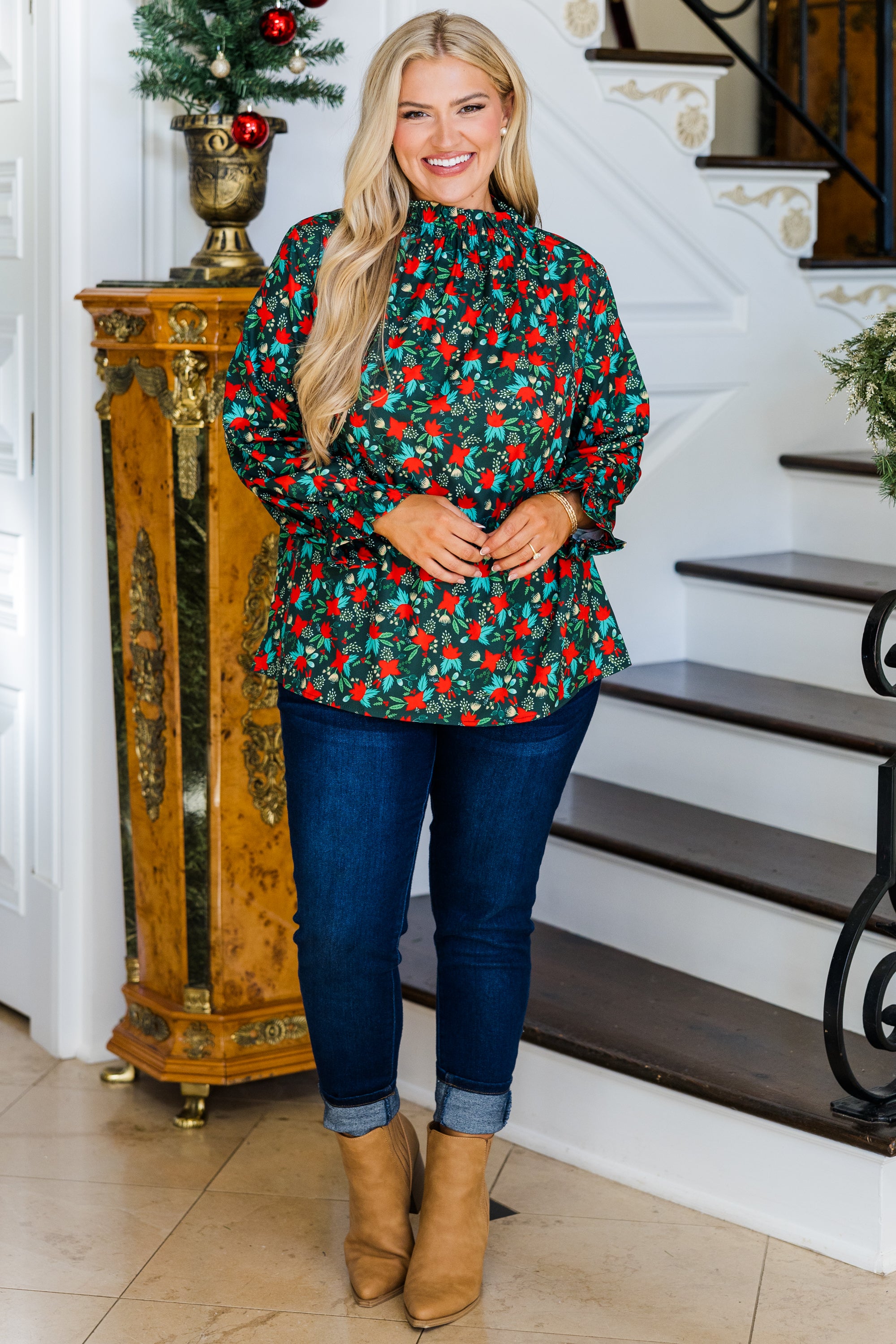 Holiday Bliss Top. Green