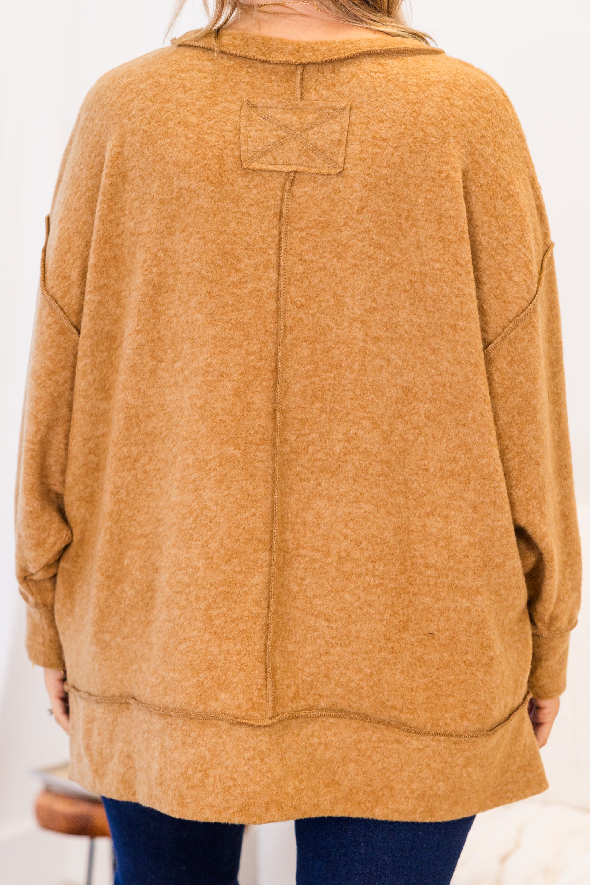 Say Hello Sweater. Deep Camel