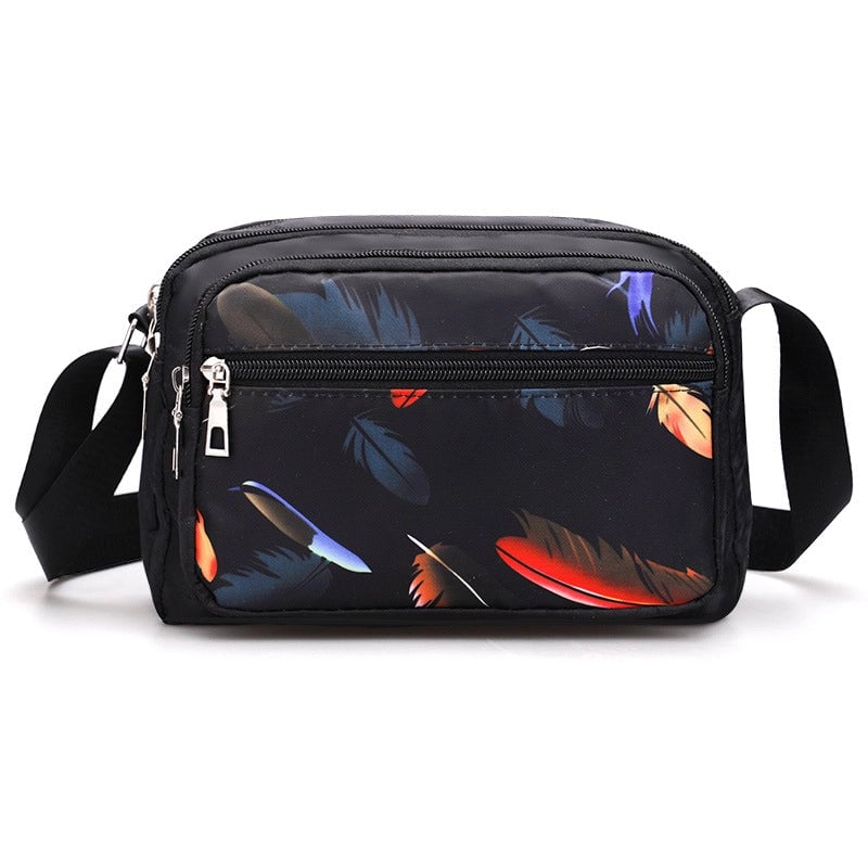 Women's Nylon Printing Streetwear Square Zipper Crossbody Bag