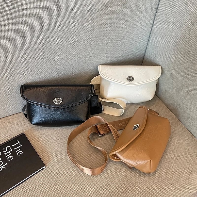 Women's Streetwear Solid Color Pu Leather Waist Bags