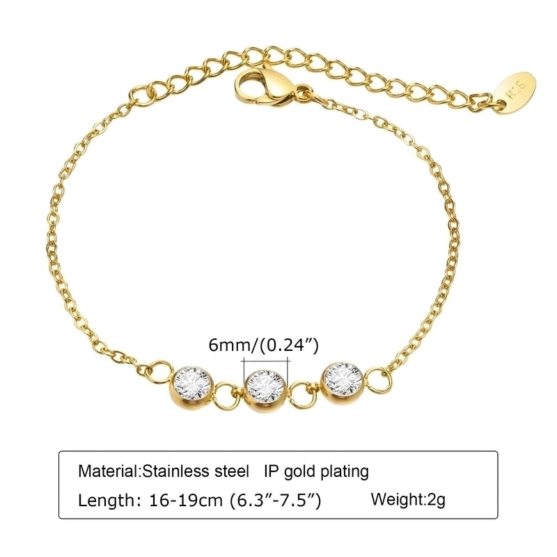 Minimalist Classic Style Heart Shape Titanium Steel Rhinestones Bracelets In Bulk