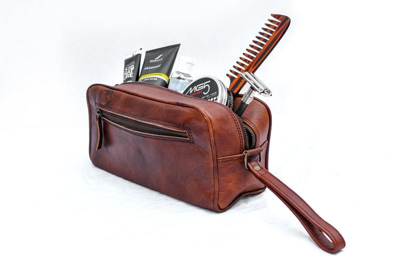Single Section Toiletry- Brown